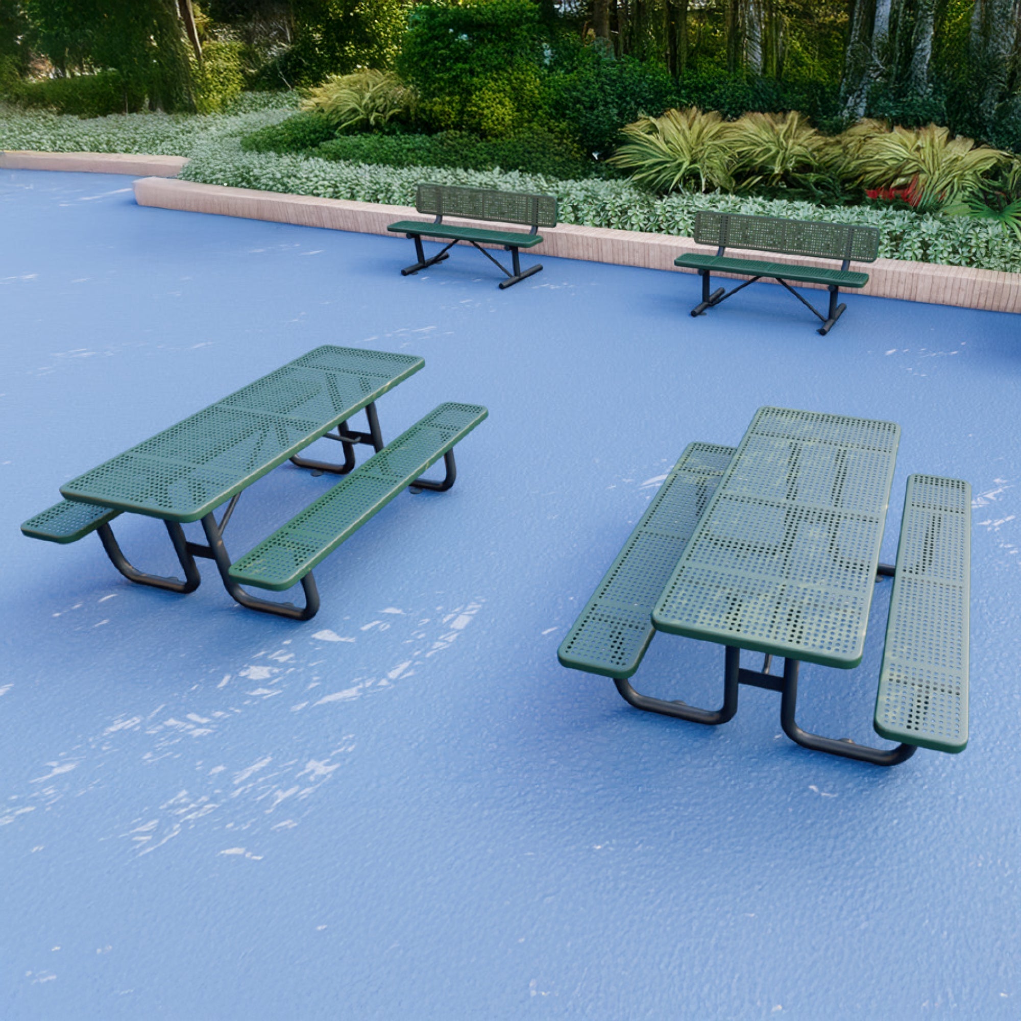 Wisdom | 6' Rectangular Picnic Table Perforated Pattern | QSSAP-21001-110