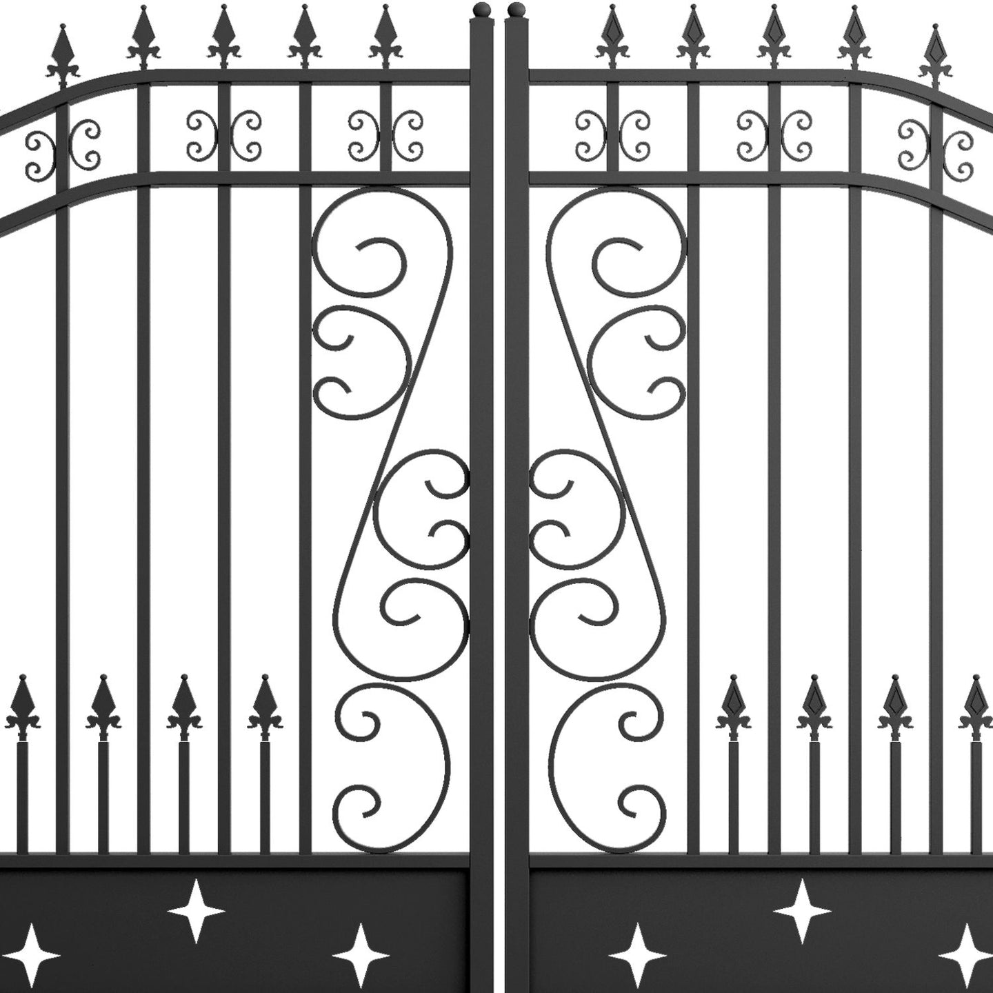 Chery Industrial 18x8 ft Steel Dual Swing Driveway Gate