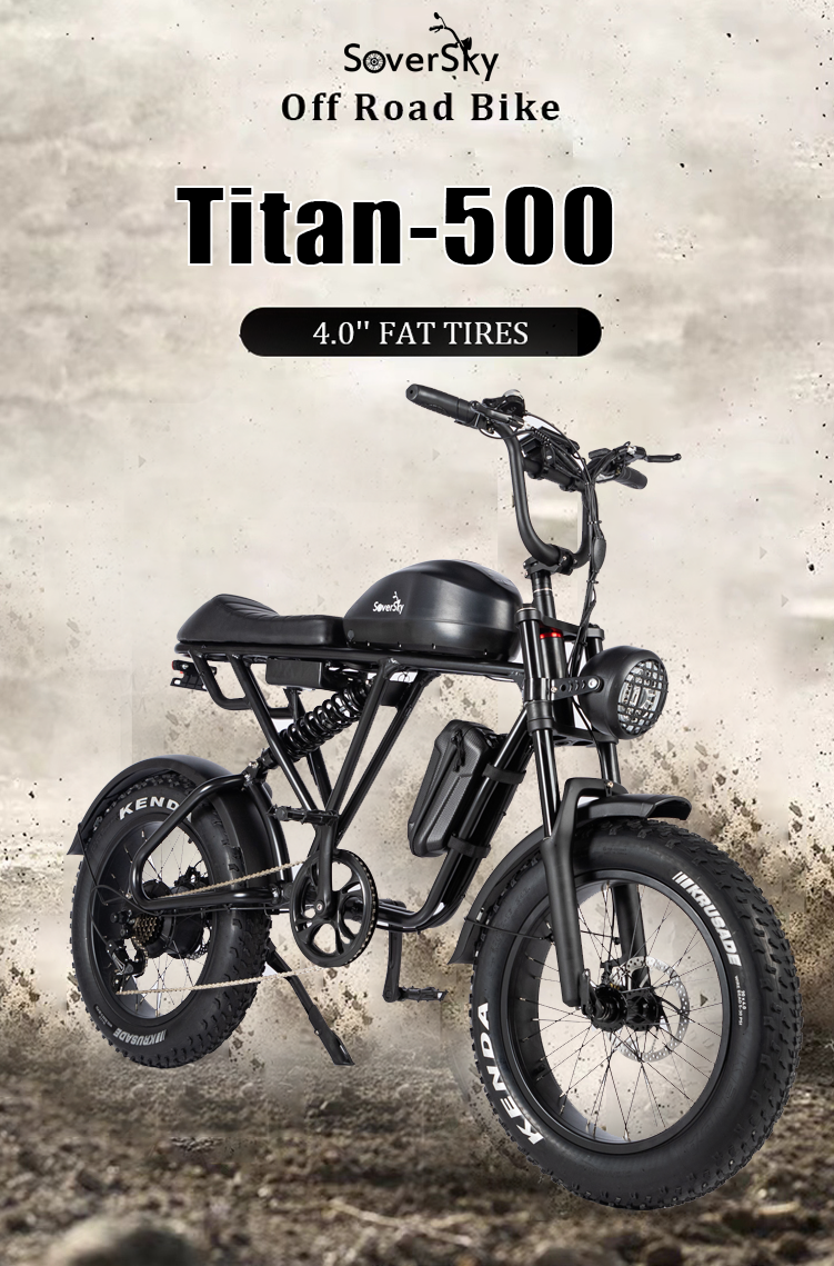 Electric Fat Tire Bike Shimano 7-Speed Titan 500