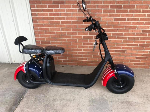 SoverSky X7 Fat Tire Chopper Scooter | 2000W 60V 20Ah - US Flag
