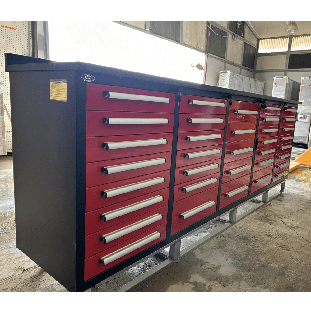 Chery Industrial 10ft Workbench Storage Cabinet with 35 Drawers