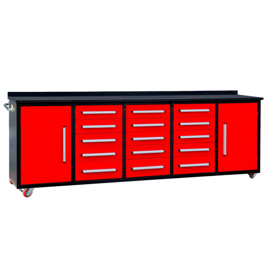 Chery Industrial | 10ft 15-Drawer Storage Workbench with Wheels
