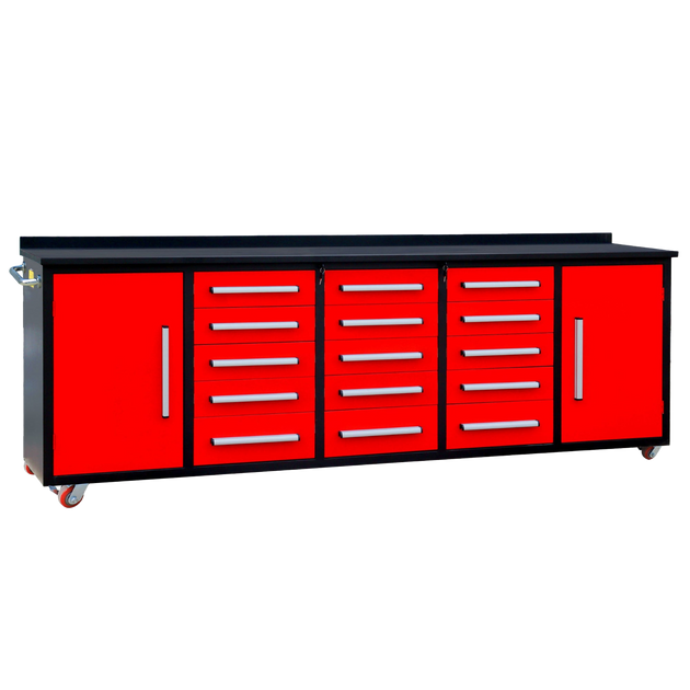 Chery Industrial | 10ft 15-Drawer Storage Workbench with Wheels