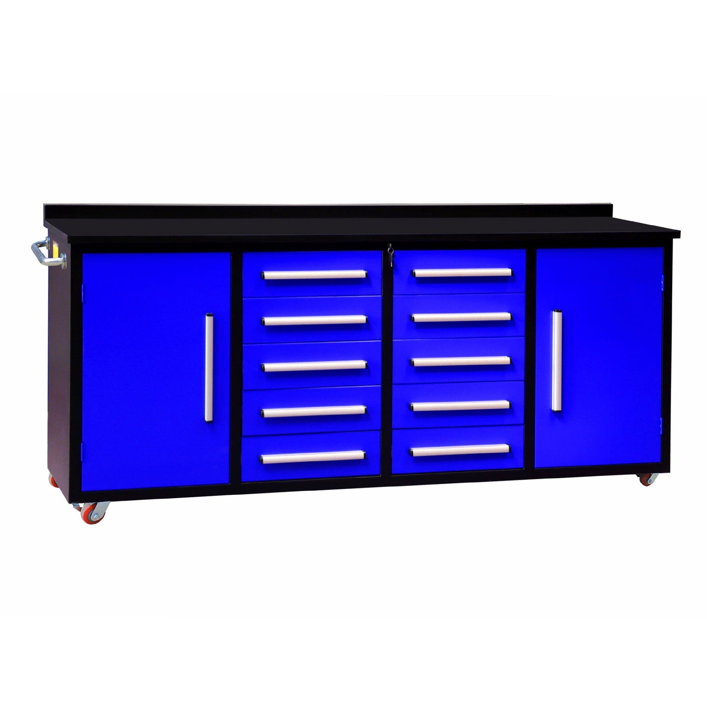 Chery Industrial 7ft 10-drawer Storage Workbench with Wheels