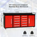 Chery Industrial 7ft 10-drawer Storage Workbench with Wheels