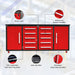 Chery Industrial 7ft 10-drawer Storage Workbench with Wheels