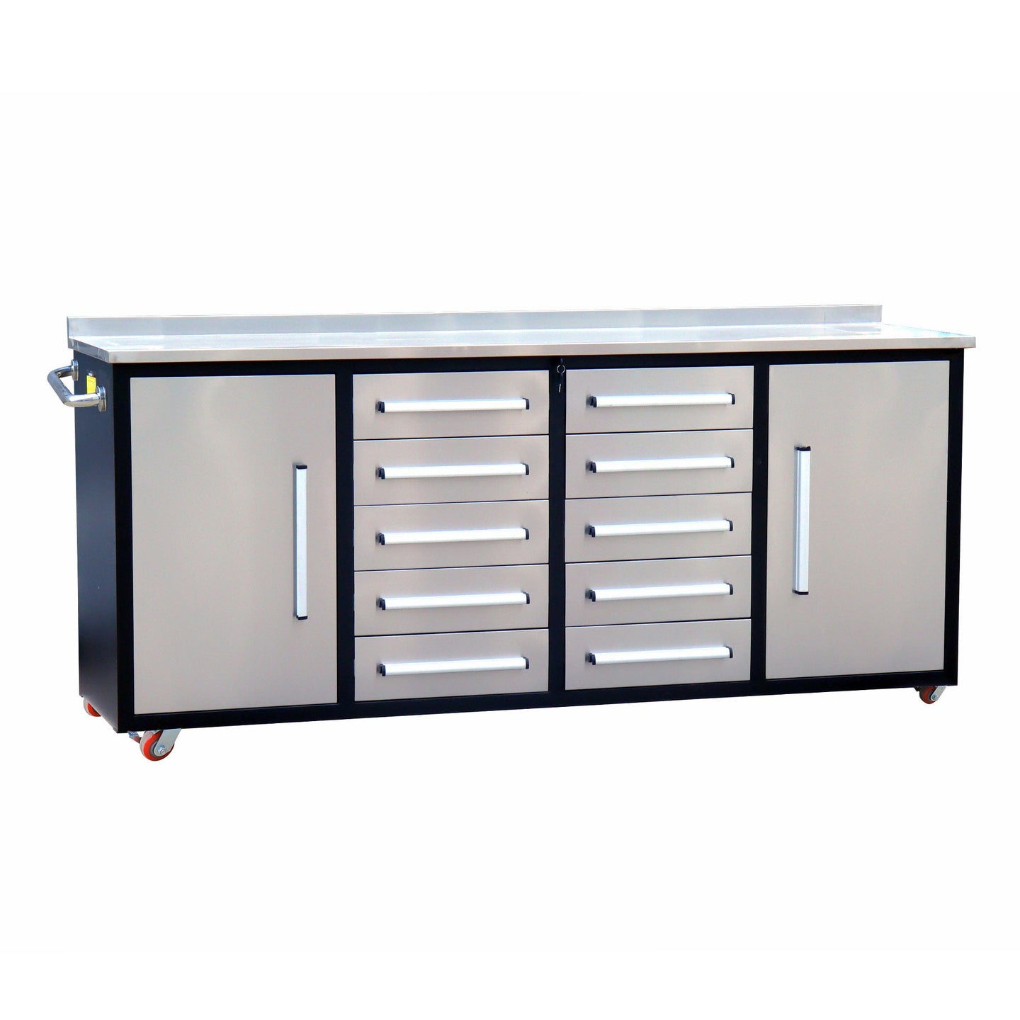 Chery Industrial 7ft 10-drawer Storage Workbench with Wheels