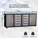 Chery Industrial 7ft 10-drawer Storage Workbench with Wheels