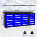 Chery Industrial 7ft 20-Drawer Storage Workbench with Wheels