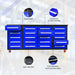 Chery Industrial 7ft 20-Drawer Storage Workbench with Wheels