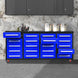 Chery Industrial 7ft 20-Drawer Storage Workbench with Wheels