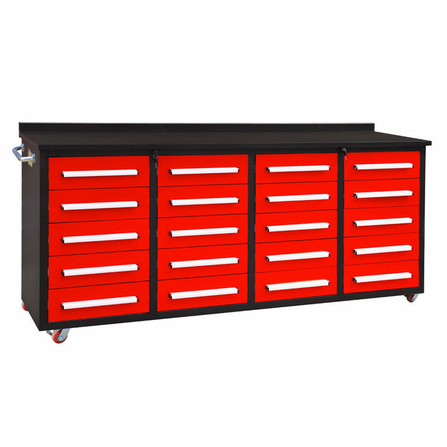 Chery Industrial | 7ft 20-Drawer Storage Workbench with Wheels