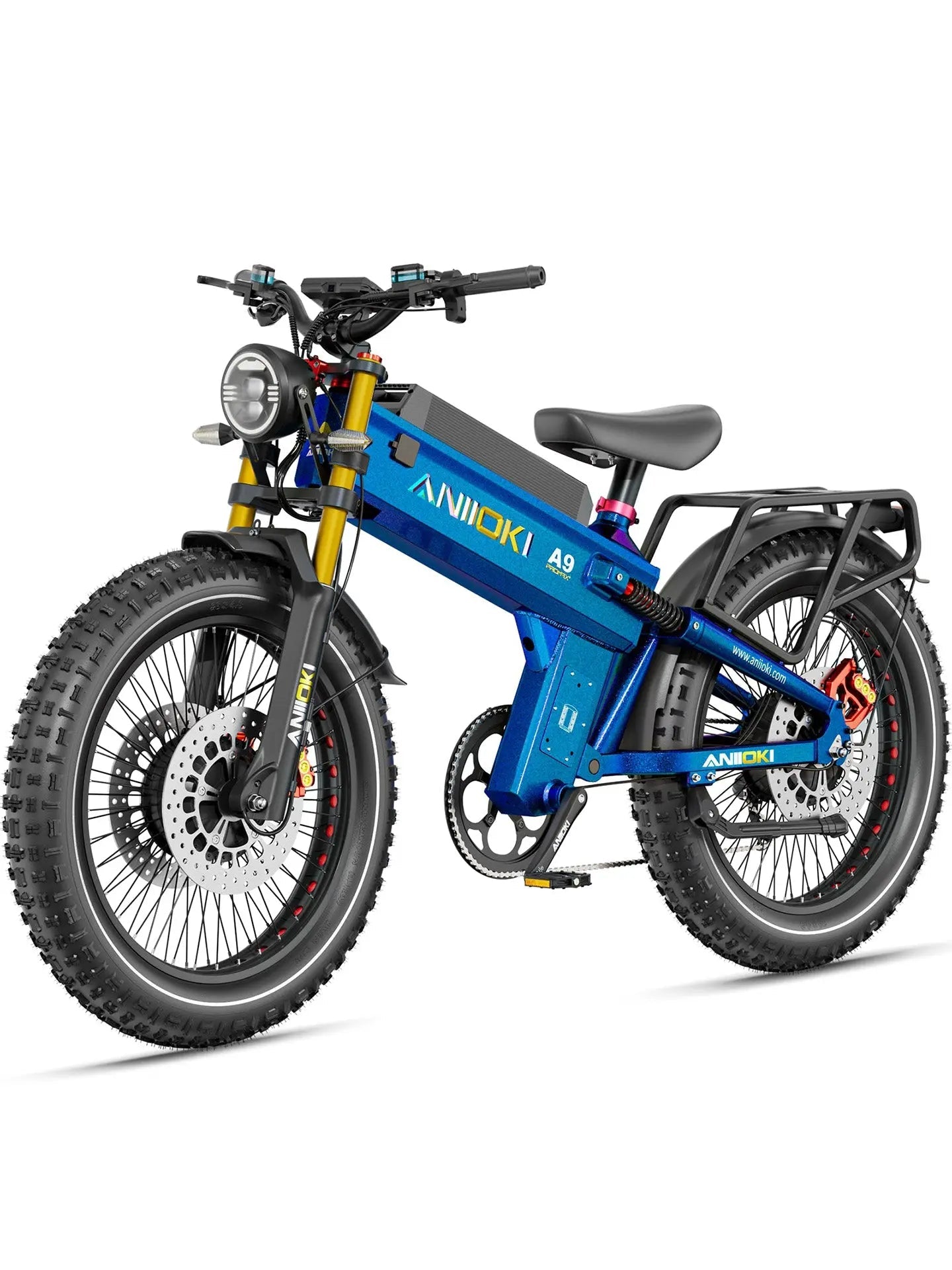 Aniioki A9 Pro Max Dual Motor Fat Tire E-Bike | 60V AWD - 60V 80Ah(2026) Aurora Blue