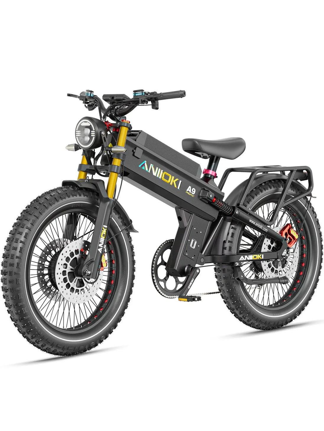 Aniioki A9 Pro Max Dual Motor Fat Tire E-Bike | 60V AWD - 60V 80Ah(2026) Matte Black