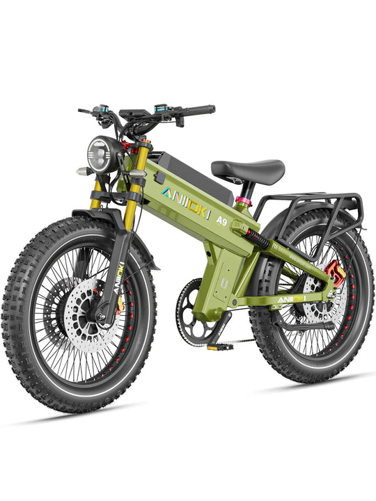 Aniioki A9 Pro Max Dual Motor Fat Tire E-Bike | 60V AWD - 60V 80Ah(2026) Army Green
