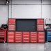 Chery Industrial 10ft Workbench Cabinet(40 Drawers, 2 Cabinets & 1 Pegboard)