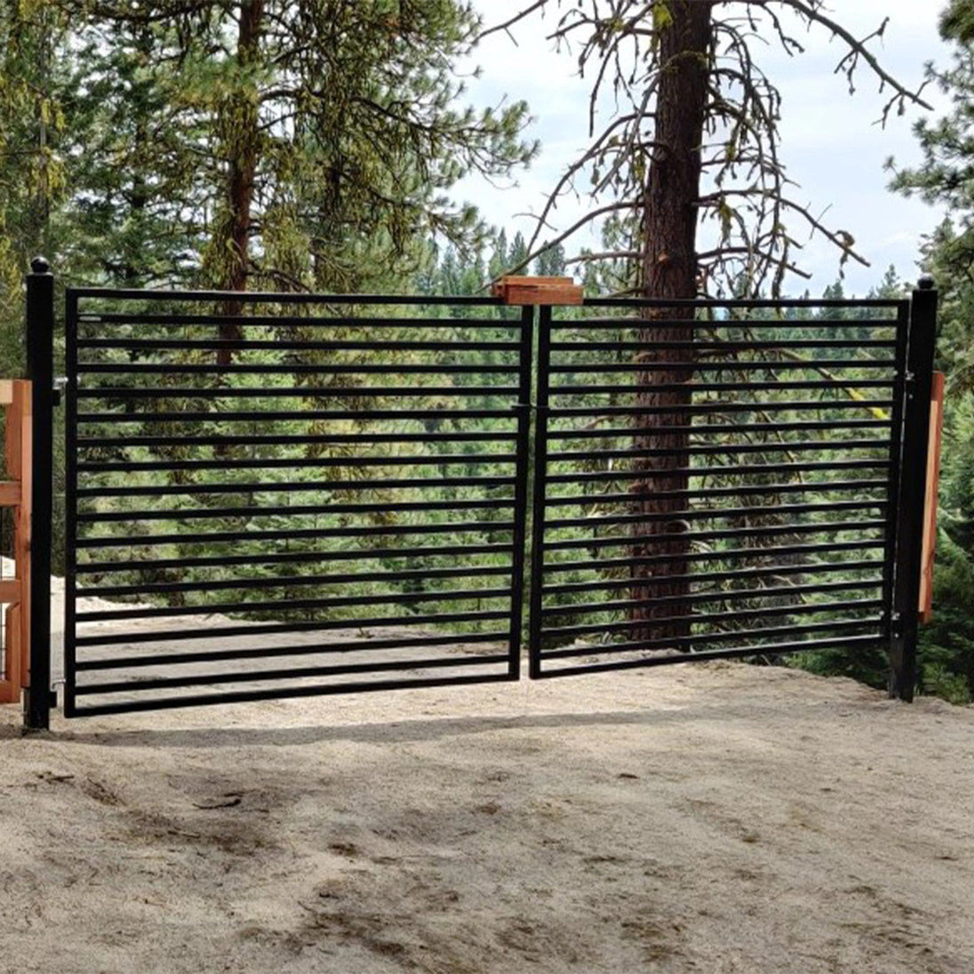 Chery Industrial 18x6 ft Steel Dual Swing Driveway Gate - MILAN Style