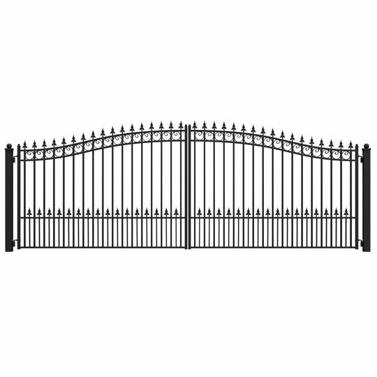 Chery Industrial | 18x6 ft Steel Dual Swing Driveway Gate - PRAGUE Style