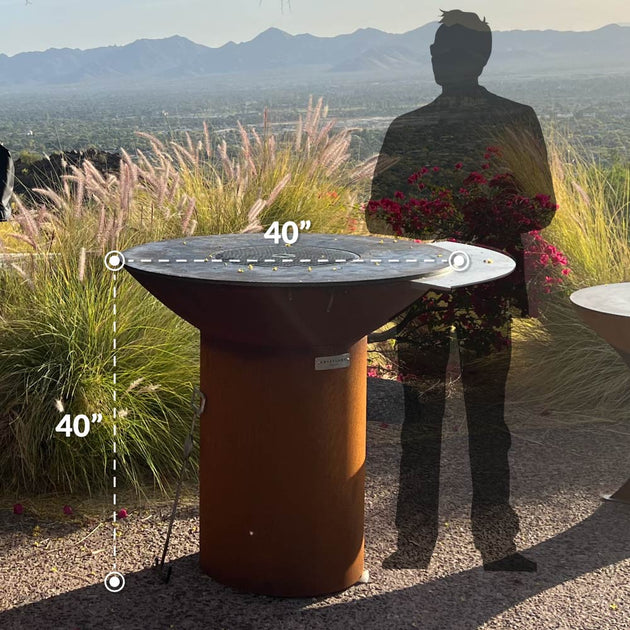 Arteflame Classic 40" - Storage Base Flat-Top Grill & Fire Bowl (CORTEN Steel)