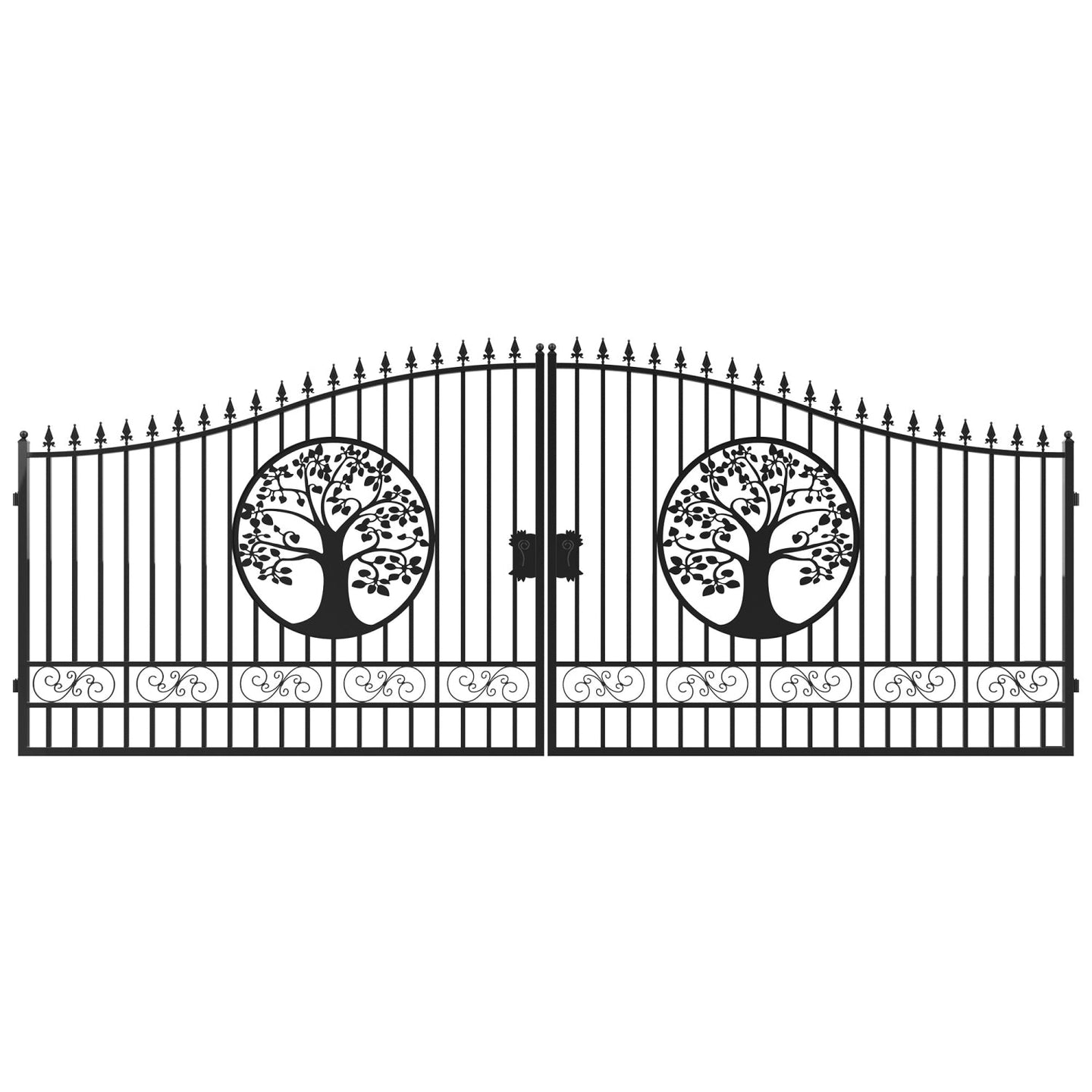 Chery Industrial 14x8 ft Steel Dual Swing Driveway Gate