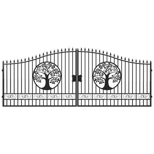 Chery Industrial 20x8 ft Steel Dual Swing Driveway Gate