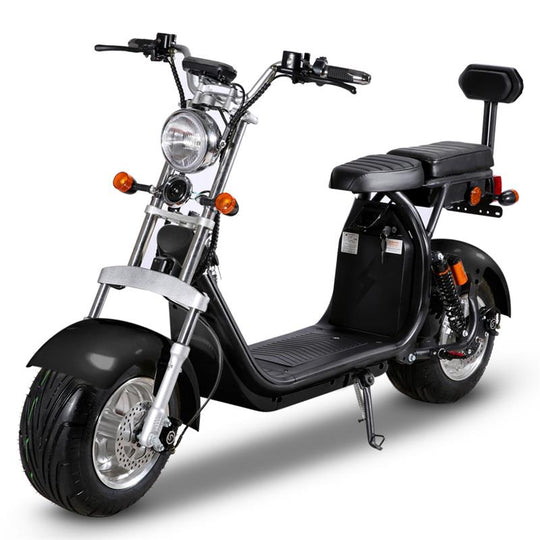 SoverSky SL1.0P Fat Tire Chopper Scooter | 2000W 60V Dual Battery - Black 20Ah-SL1.0