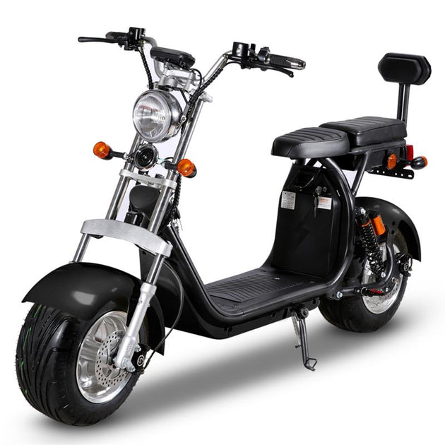 SoverSky SL1.0P Fat Tire Chopper Scooter | 2000W 60V Dual Battery - Black 20Ah-SL1.0