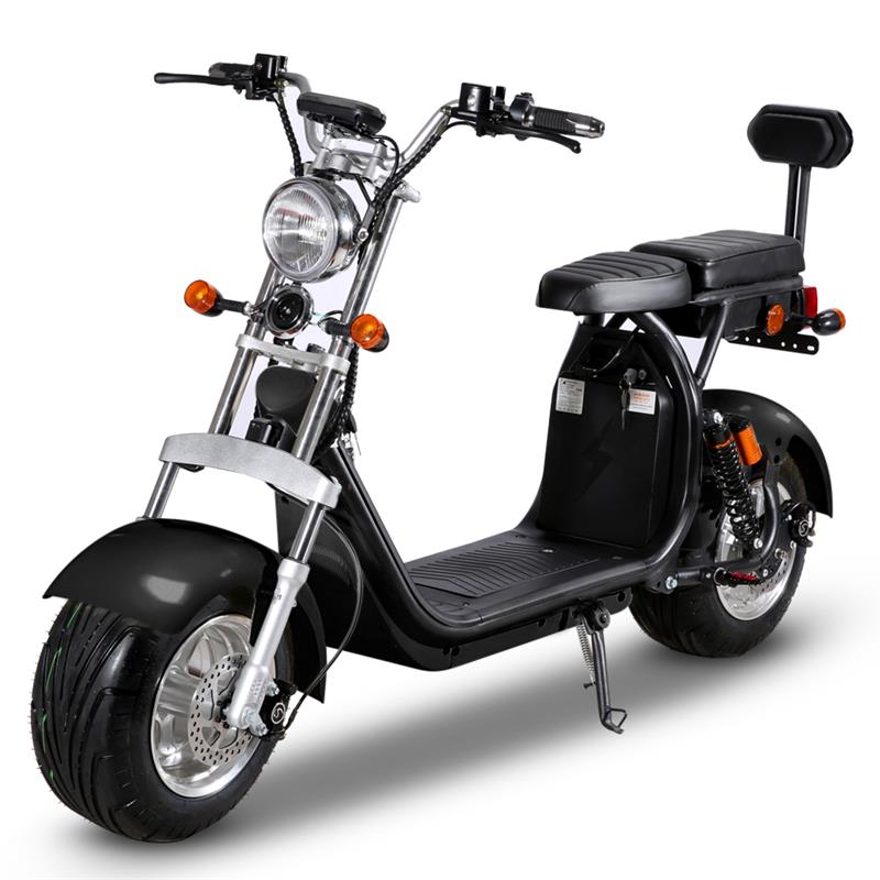 SoverSky SL1.0P Fat Tire Chopper Scooter | 2000W 60V Dual Battery - Black 20Ah-SL1.0