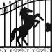Chery Industrial 16x8 ft Steel Dual Swing Driveway Gate with Horse Pattern