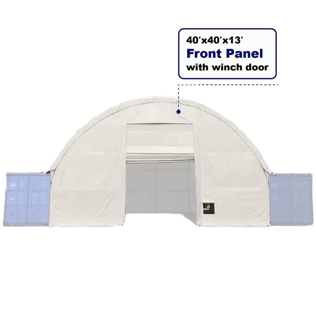 Chery Industrial | Front Wall with Winch door for Container Canopy Shelter 40'x40'x13'