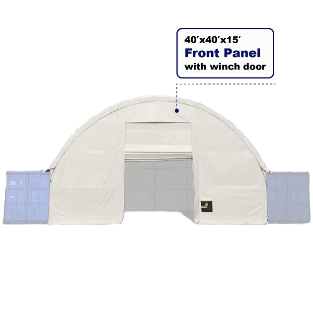 Chery Industrial | Front Wall with Winch door for Container Canopy Shelter 40'x40'x15'