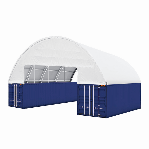 Chery Industrial | 60'x40'x15' Double Truss Container Canopy Shelter