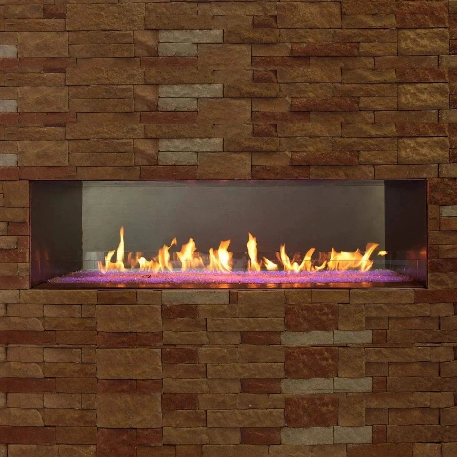 American Hearth | Carol Rose Linear Outdoor Fireplace 48 in | OLL48FP12SN
