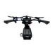 Black motorcycle handlebar with digital display on a white background