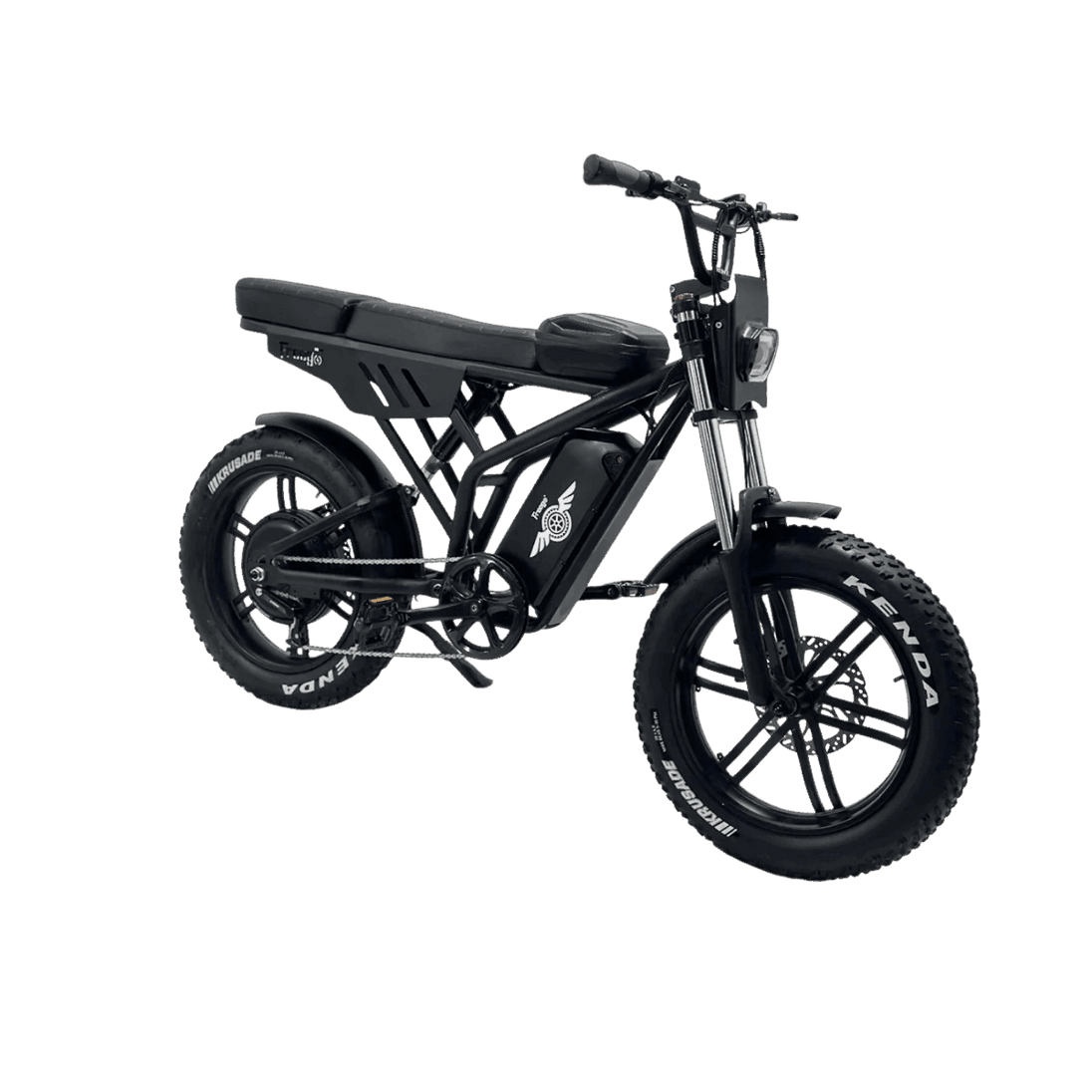 Black electric bike on a gray background