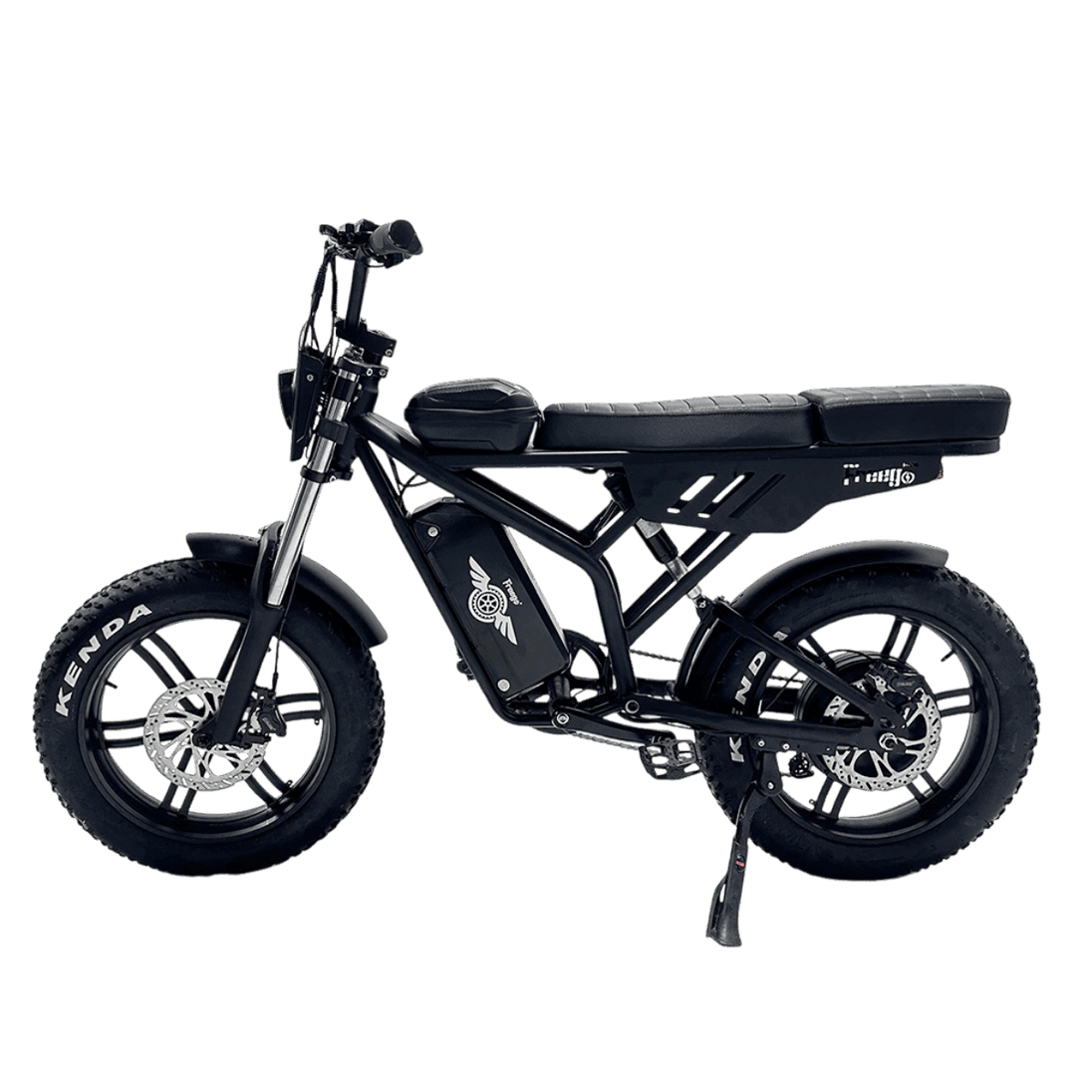 Black electric bike on a white background