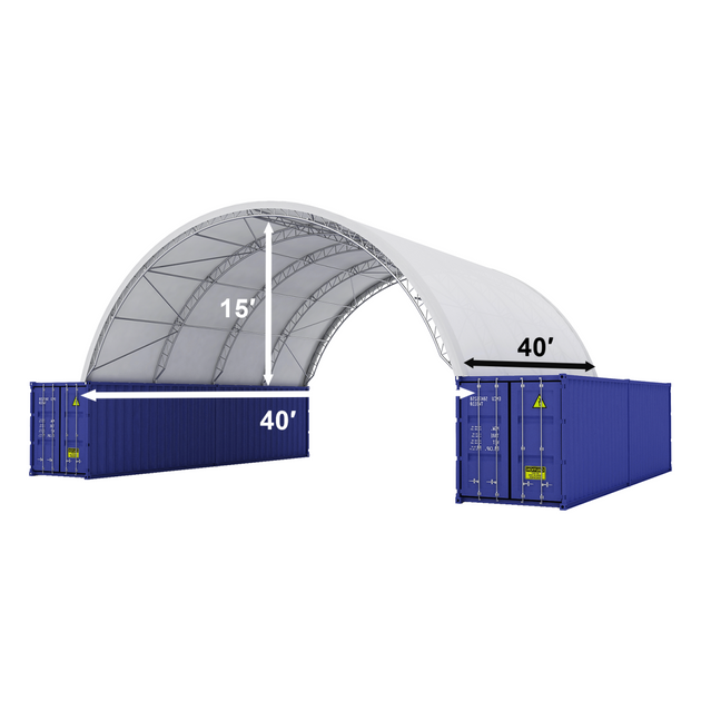 Chery Industrial Fortified 40'x40'x15' Double Truss Container Shelter