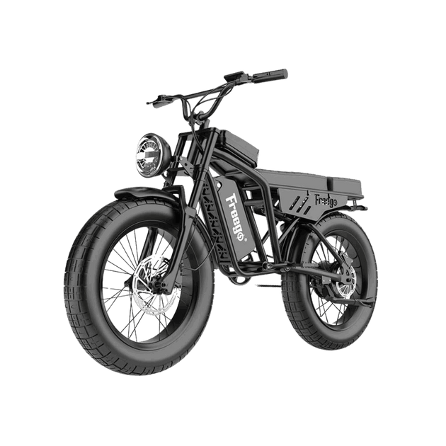 Freego Shotgun Lite F0 fat-tire eBike designed for comfort and stability, transparent background