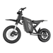 Left side view of Freego X0 electric mini motorcycle, featuring robust off-road tires and full suspension, isolated on transparent background.