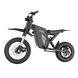 Left side view of Freego X0 electric mini motorcycle, featuring robust off-road tires and full suspension, isolated on transparent background.