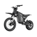 Side-profile view of Freego X0 electric mini dirt bike in black, high-performance E-bike for teens and adults on transparent background.