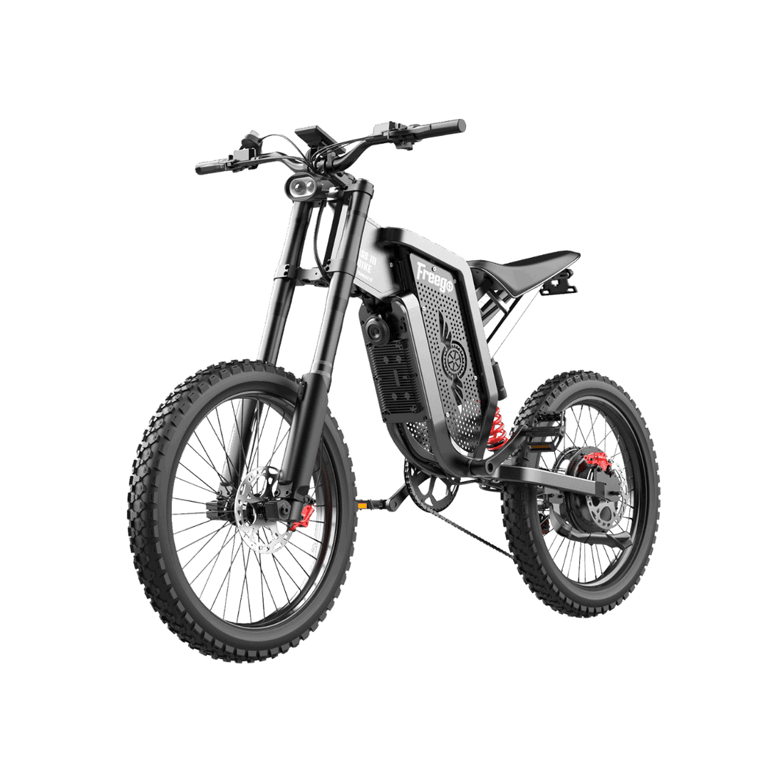 Freego X2 all-terrain dirt eBike for outdoor adventures, transparent background