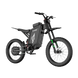 Three-quarter view of black Freego X3 all-terrain electric bike, built for high-performance off-road racing.