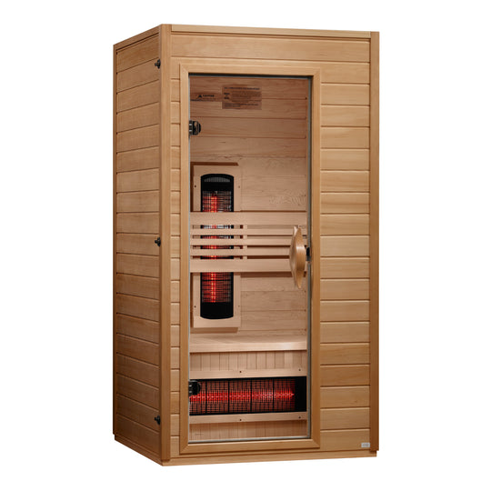 Golden Designs | Dynamic Martin 1-2 Person Full Spectrum Near Zero EMF FAR IR Sauna | DYN-6006-03 FS