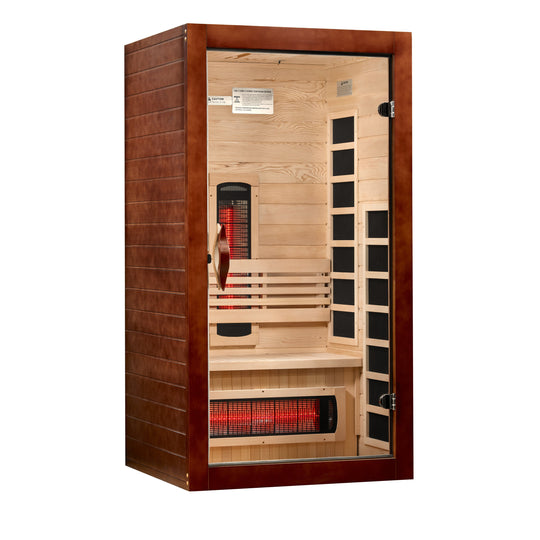 Golden Designs | Dynamic Santorini 1-2 Person Full Spectrum Near Zero EMF FAR IR Sauna | DYN-6009-03 FS