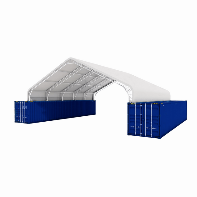 Chery Industrial | 40'x40'x15' Double Truss Peak Container Canopy Shelter