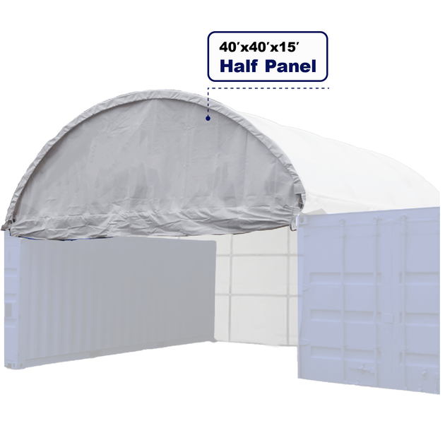 Chery Industrial | Half Panel with Frame for Container Shelter 40'x40'x15' , 22oz PVC