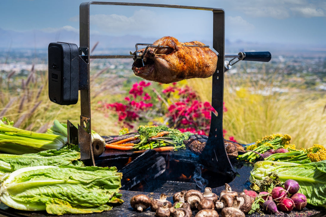 Arteflame Rotisserie with Cordless Motor For Green Egg XXL / Kamado XXL
