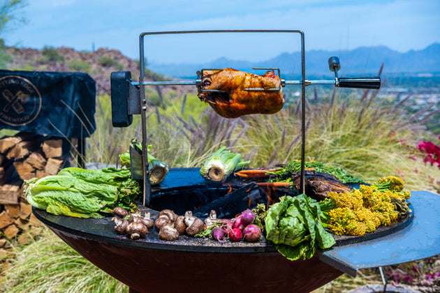 Arteflame Rotisserie with Cordless Motor For Green Egg XXL / Kamado XXL
