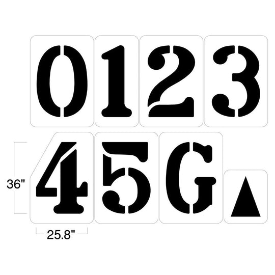 Newstripe | 36" Football Field Numbers Stencil Kit 1/8" (125mil) Professional Grade | 10000977